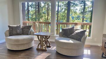 TV connectée, cheminée, livres