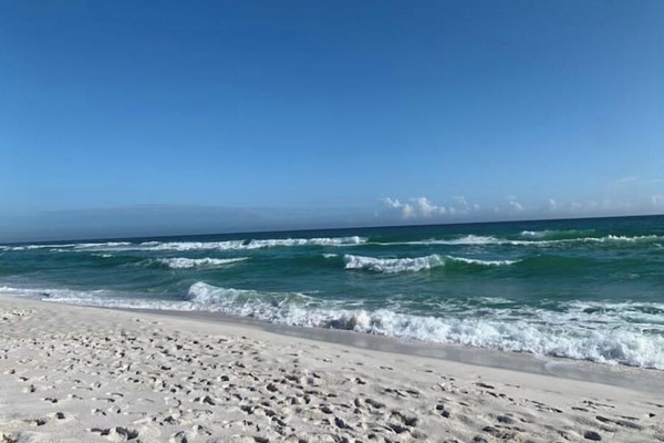 En la playa y camastros