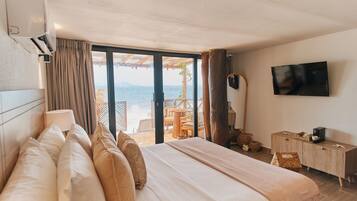 Deluxe Double Room Single Use, 1 Queen Bed, Air conditioning, Beach View | Premium bedding, minibar, free WiFi, bed sheets