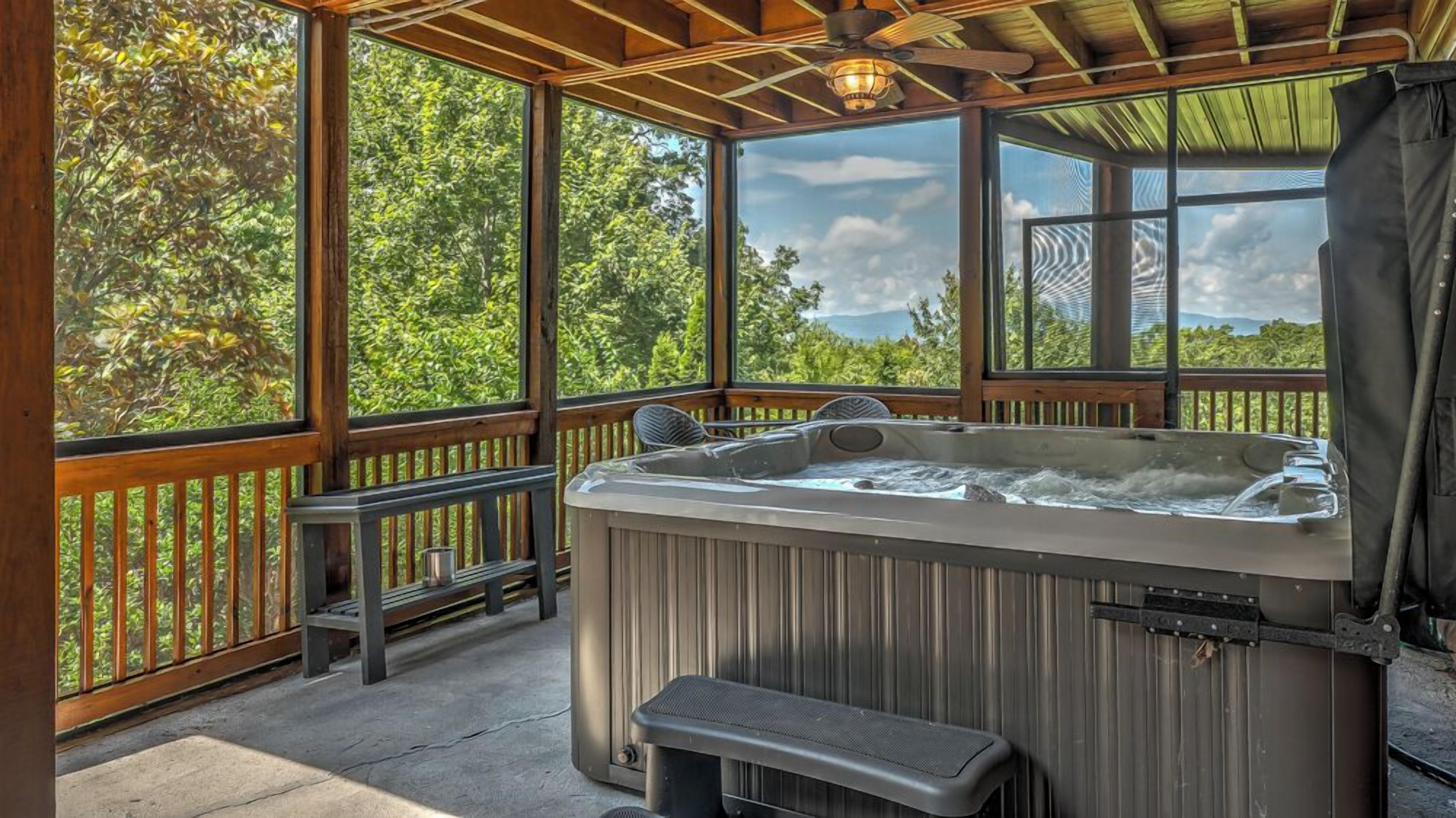 Indoor spa tub