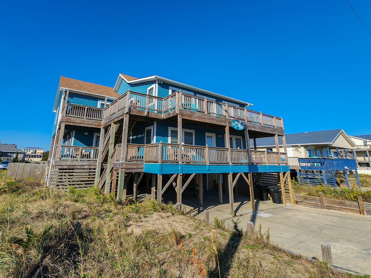 🏖️ Semi-Oceanfront Home In Kitty Hawk w/Private Oceanfront Deck w/Gazebo  🏖️