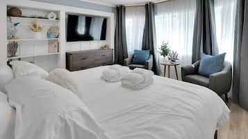 1 bedroom, travel crib, WiFi, bed sheets