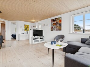 Televisie, een open haard en een dvd-speler