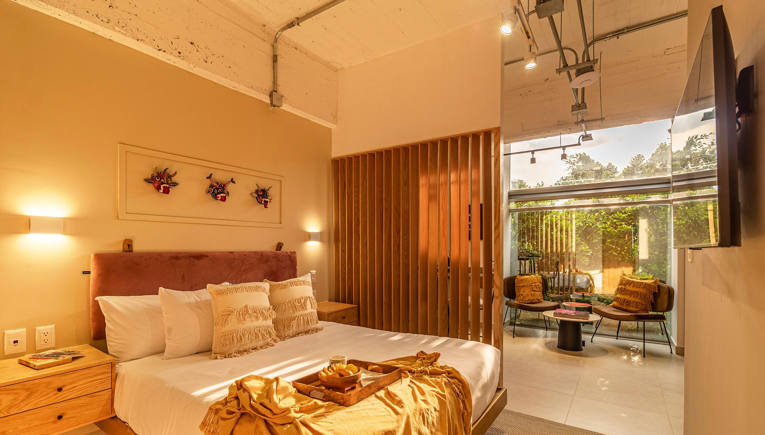 1 bedroom, desk, iron/ironing board, travel cot