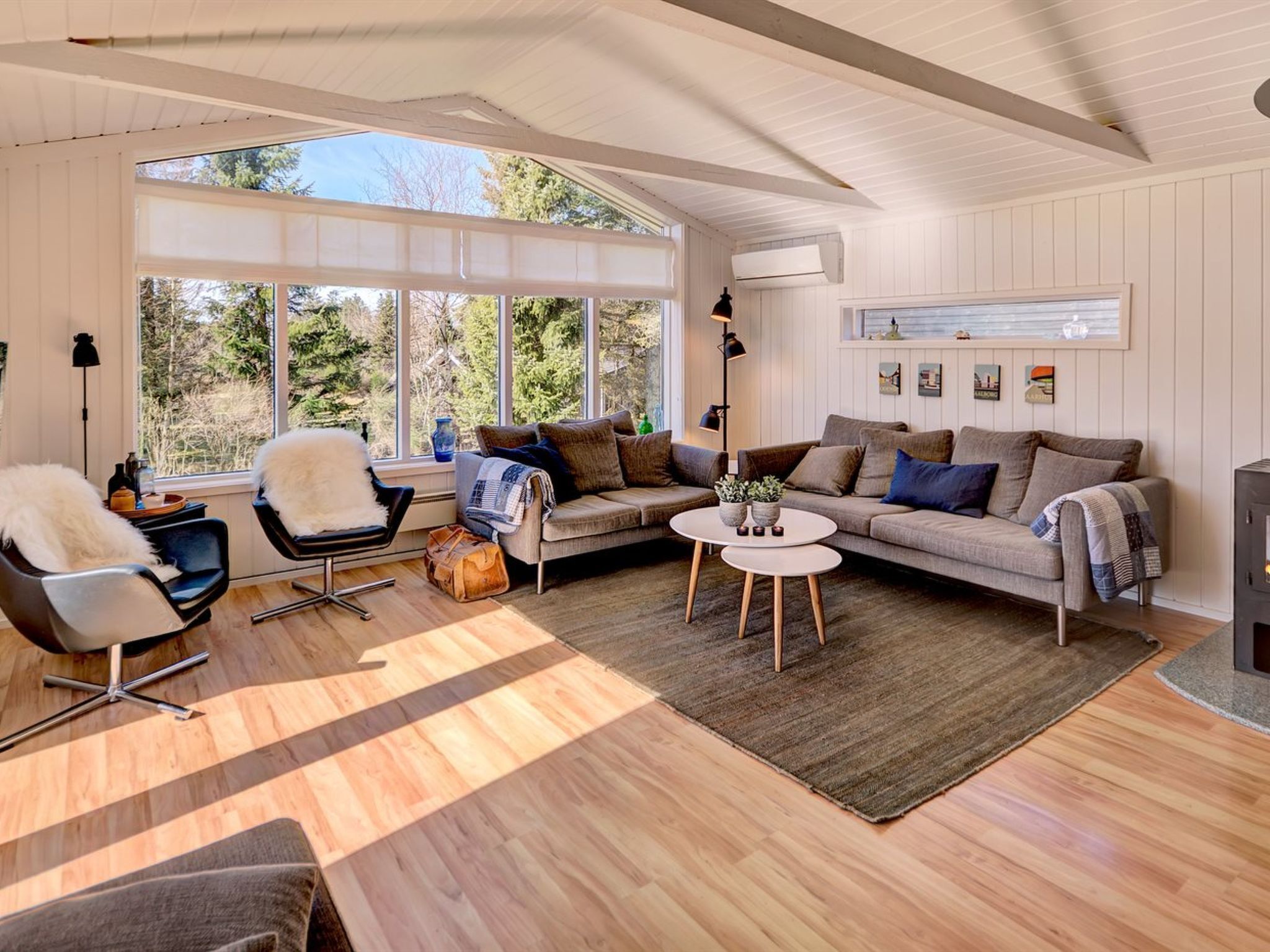 Televisión y chimenea 