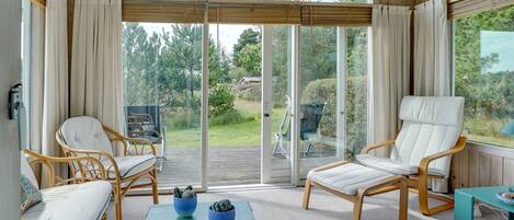 テレビ、暖炉、DVD プレーヤー