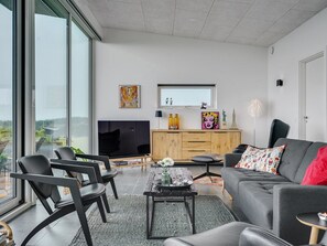 Televisión y chimenea 