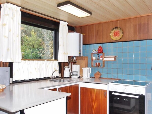 Fridge, oven, cookware/dishes/utensils