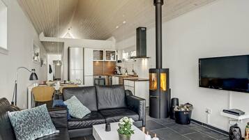 Televisie en een open haard