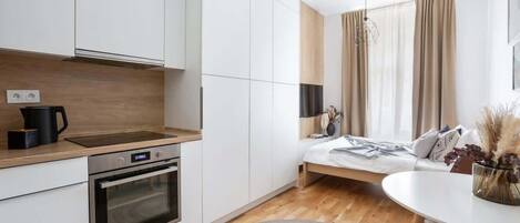 1 bedroom, iron/ironing board, travel crib, WiFi