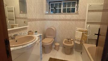 Ducha, bidé, toallas y jabón