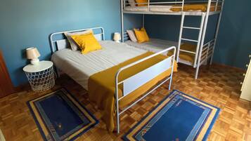 4 dormitorios, tabla de planchar con plancha, wifi gratis y ropa de cama