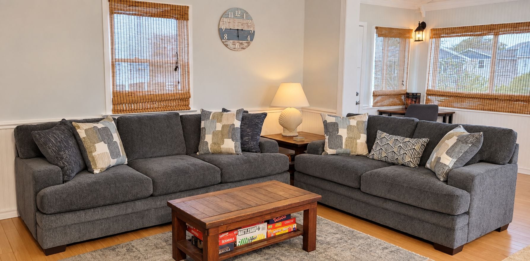 Smart TV, DVD player, books, video library
