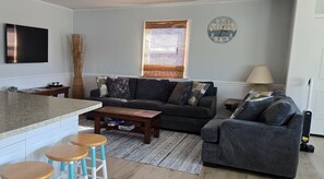 Smart TV, DVD player, books, video library