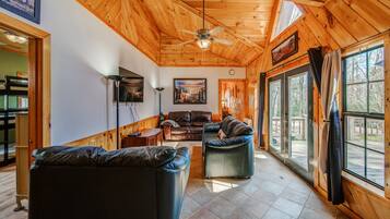 Cabin, Multiple Beds, Patio, Mountain View (Blueridge Lodge) | Living area | 50-inch flat-screen TV with digital channels