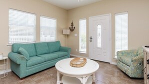 Townhome, Multiple Beds, Kitchen, Pool View (Callie's Cove) | Living area | 42-inch flat-screen TV with digital channels, TV - Comfy 2 bedroom | Pets & Shared Pool (Port Aransas)