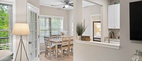 콘도, 침대(여러 개), 발코니, 정원 전망 | 전용 주방 | 냉장고, 전자레인지, 오븐, 쿡탑