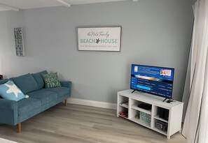 Living area - Oceanside studio just steps from the beach! (New Smyrna Beach)