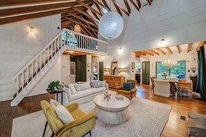 Cabin, Multiple Beds, Patio, Mountain View (Heavenly Hideaway) | Living area | 42-inch flat-screen TV with digital channels, fireplace - Heavenly Home in Big Canoe! Mountains - Golf & Lake (Jasper)