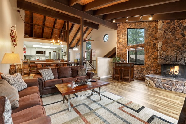 Condo, Multiple Beds, Hot Tub, Mountain View (Heavenly Haven) | Living area | 50-inch flat-screen TV with digital channels, fireplace