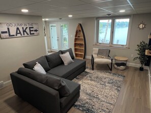 TV, fireplace, table football, books - Charming Cottage on Pine Lake w/ Incredible Views! (Hancock)