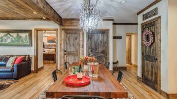 Cabin, Multiple Beds, Hot Tub, Mountain View | Living area | TV, fireplace