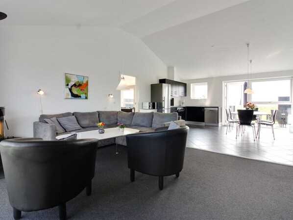 TV, fireplace, table football