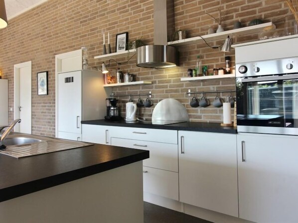 Fridge, oven, dishwasher, highchair