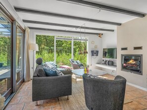 Fernseher, Kamin, DVD-Player