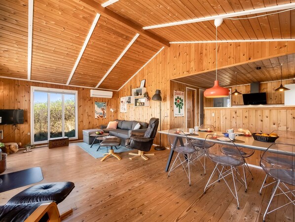 Televisión y chimenea