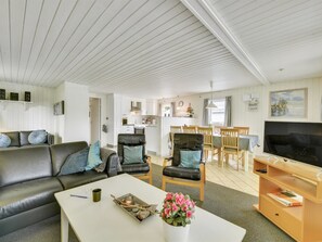 Televisie en een open haard