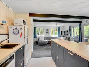 Televisión y chimenea 