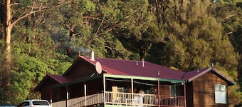 Cabins nestled in 170 acres of old growth forest near the Valley of the Giants.