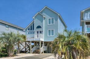 Exterior - Discover Blue Dolphin in Oak Island: a spacious 5-bedroom oceanview home for 12! (Oak Island)