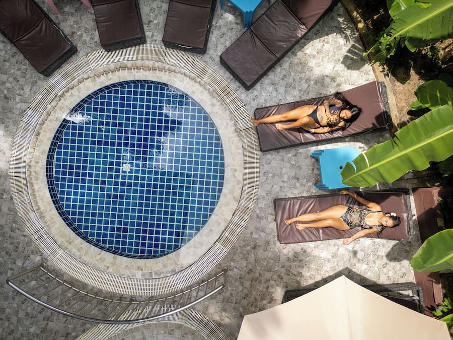 Outdoor pool, open 8:00 AM to 10:00 PM, pool umbrellas, pool loungers