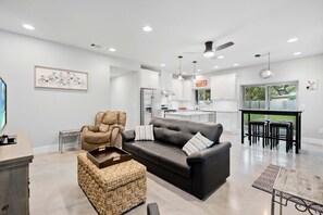 House, Multiple Beds, Kitchen, Garden View (Paradise Barndominium) | Living area | 42-inch flat-screen TV with digital channels - Peaceful Cottage w/ Grill Mins to Lake Travis (Lakeway)