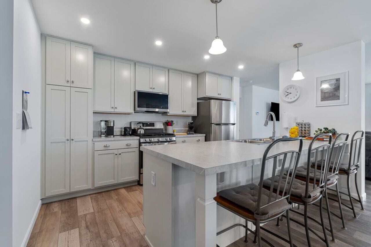 Brand new, gorgeous kitchen with stainless steel appliances