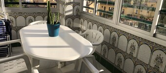 Large beach apartment with pool and private garaje parking with central air con