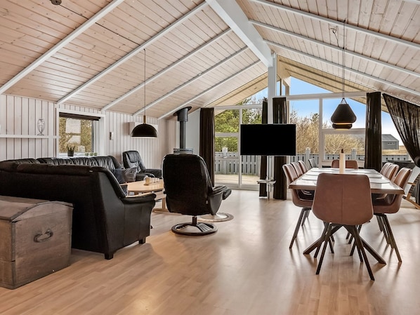 Fernseher, Kamin, DVD-Player