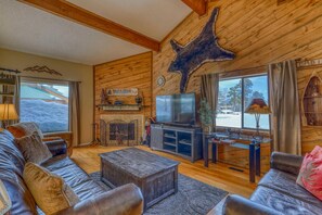 House, Multiple Beds, Fireplace, Mountain View | Living area | TV, fireplace - Pines 4048 (Pagosa Springs)