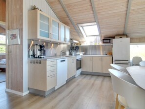 Fridge, microwave, dishwasher, high chair