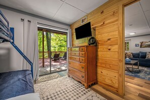 Smart TV, fireplace, video games, foosball