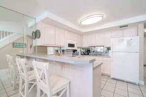 Condo, Multiple Beds, Balcony, Partial Ocean View (Sea Forever) | Private kitchen | Fridge, microwave, oven, stovetop - Sea Forever Cozy Oceanfront Condo (Panama City Beach)