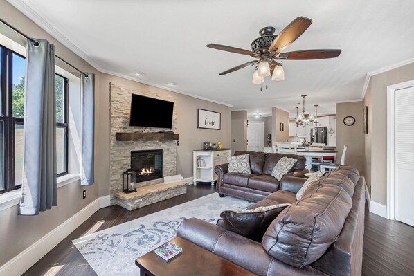 Condo, Multiple Beds, Pool Access, Mountain View (Shells Retreat ) | Living area | Fireplace - Shells Retreat - Amenities for the Whole Family! (Branson)