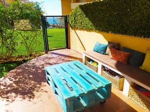 Terrace/patio - Piso con Jardín, Piscina y Vistas al mar (Fuengirola)