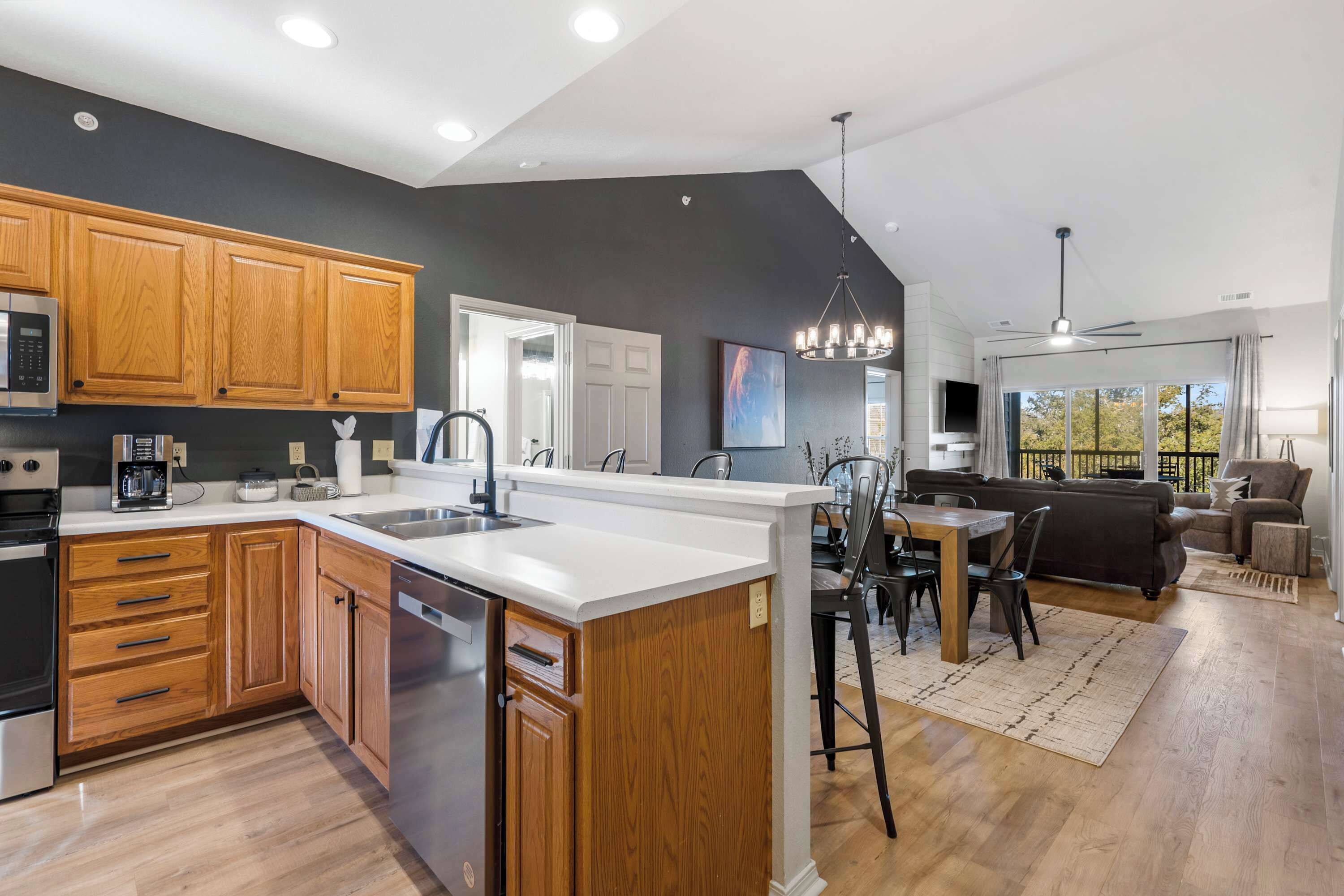 Condo, Multiple Beds, Balcony, Golf View (T Time Getaway) | Private kitchen | Coffee/tea maker, dining tables