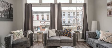 Condo, 2 Queen Beds, Kitchen | Living area | TV