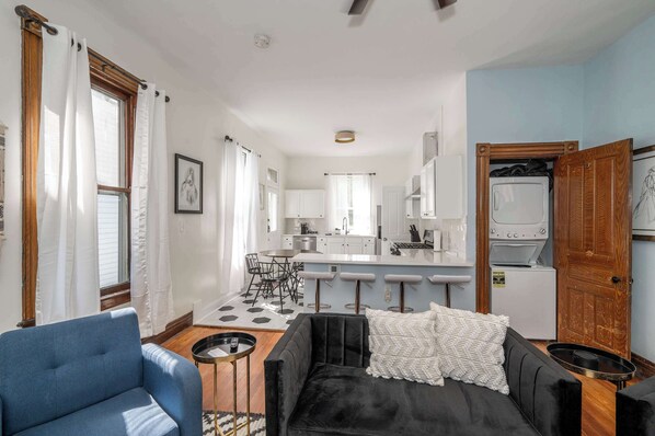 Condo, Multiple Beds, Kitchen, Garden View | Living area | TV - The Historic John H Dickman House (Covington)