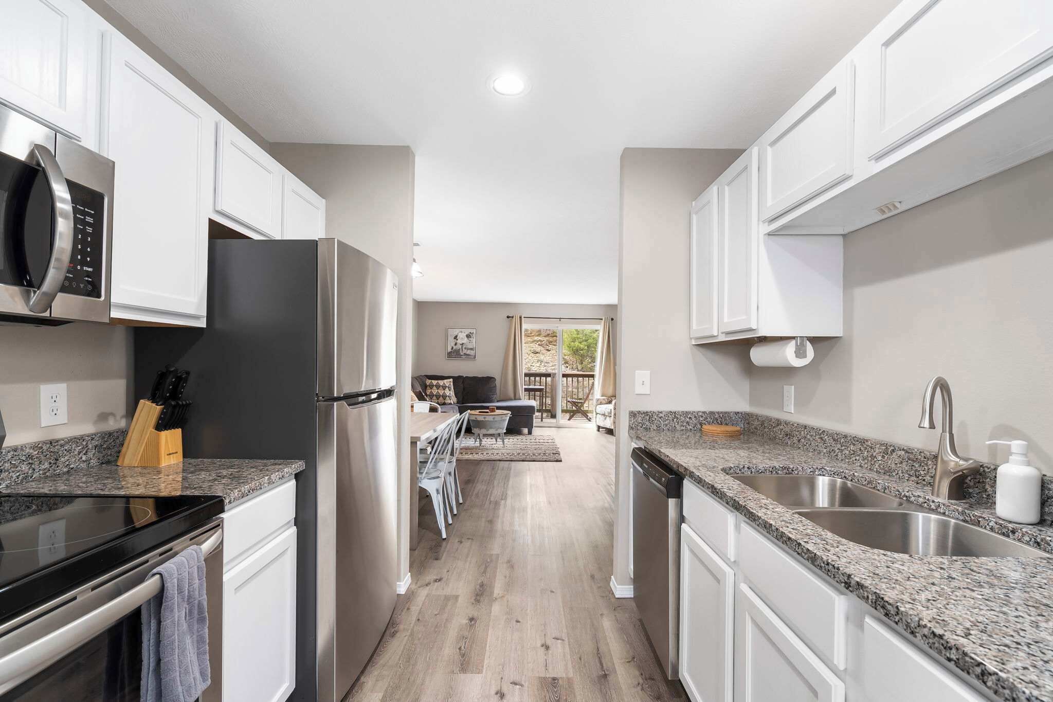 Condo, Multiple Beds, Patio, Garden View (The Moab and Country Farmhouse Duo) | Private kitchen | Coffee/tea maker