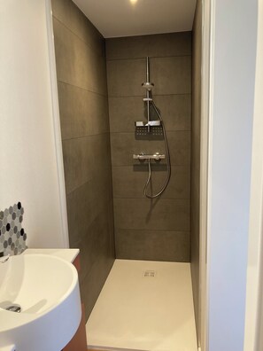 Shower, hair dryer, towels - Maison Individuelle Le Pigeonnier (Colmar)
